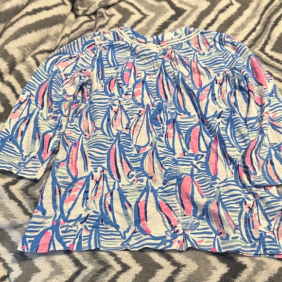 Lilly Pulitzer Blue and Pink Patterned Top - Picture 4 of 4